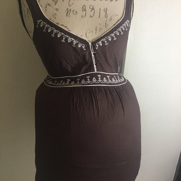 Oh! Mamma Maternity NWT Embroidery Brown Tank S - Picture 1 of 13